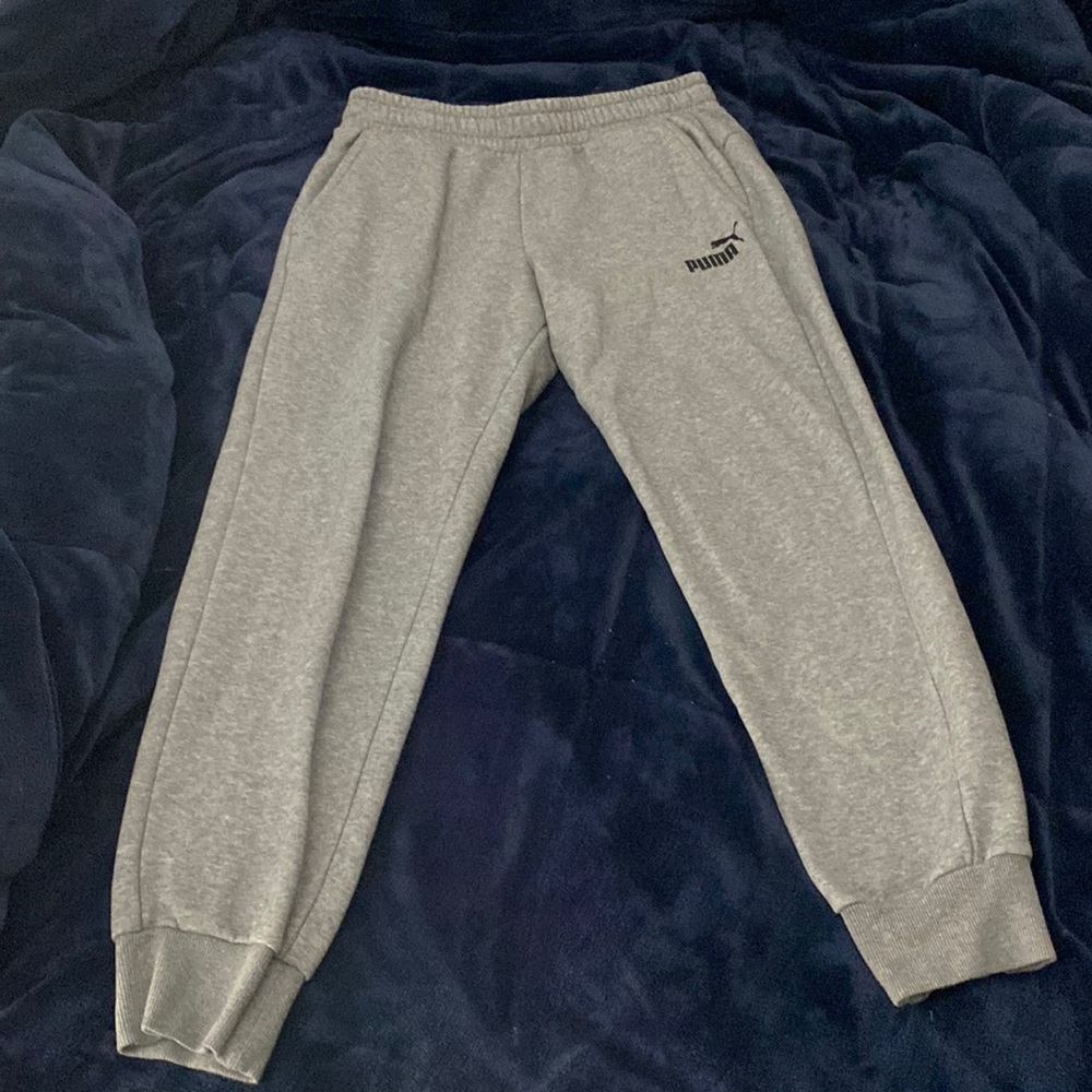 100% Cotton Large Gray Puma Sweatpants